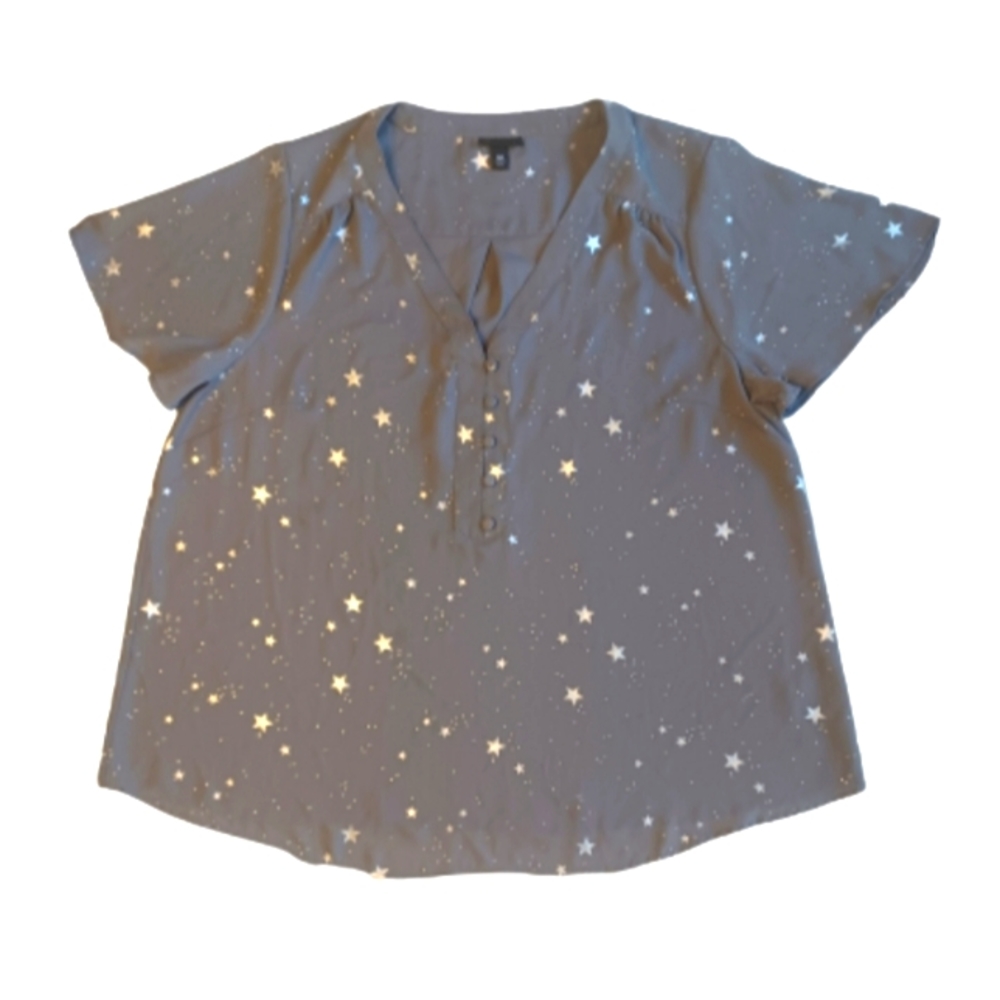 Gray torrid blouse with metallic stars